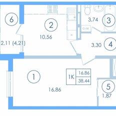 Квартира 38,4 м², 1-комнатная - изображение 2