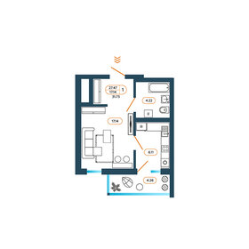 31 м², 1-комнатная квартира 3 600 000 ₽ - изображение 66