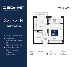 32,3 м², 1-комнатная квартира 4 100 000 ₽ - изображение 52