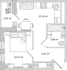 34,7 м², 1-комнатная квартира 5 700 000 ₽ - изображение 63