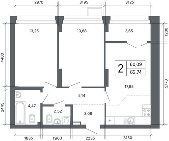 70,6 м², 2-комнатная квартира 11 360 000 ₽ - изображение 55