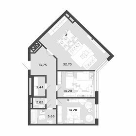 Квартира 86 м², 2-комнатная - изображение 1