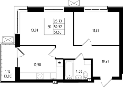 51,7 м², 2-комнатная квартира 8 310 000 ₽ - изображение 23