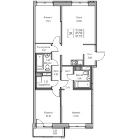 80,6 м², 3-комнатная квартира 14 932 968 ₽ - изображение 62