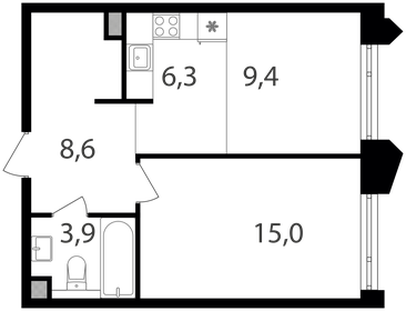 42 м², 1-комнатная квартира 22 316 090 ₽ - изображение 10