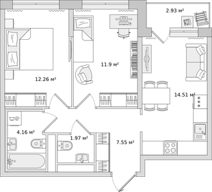 53,9 м², 2-комнатная квартира 8 400 046 ₽ - изображение 15