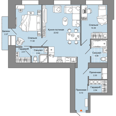 Квартира 69 м², 3-комнатная - изображение 2