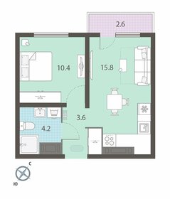 Квартира 34,8 м², 1-комнатная - изображение 1