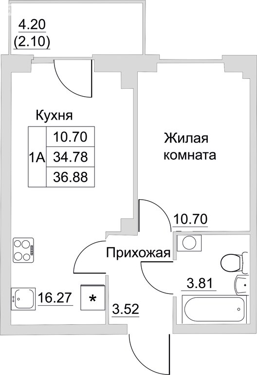 Варианты планировок ЖК «Семейный» - планировка 5