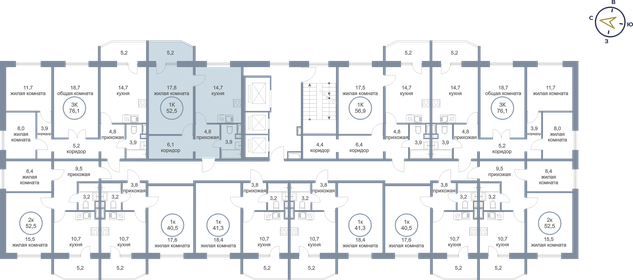 52,5 м², 1-комнатная квартира 5 300 000 ₽ - изображение 57