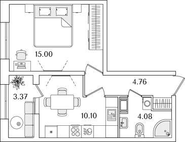 35 м², 1-комнатная квартира 10 821 485 ₽ - изображение 32