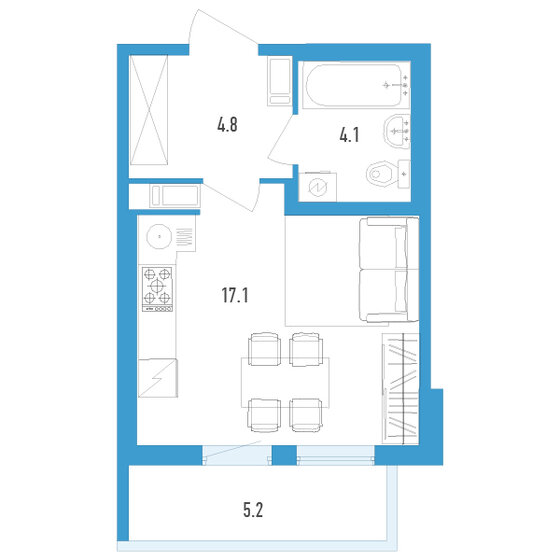 27,6 м², квартира-студия 4 692 000 ₽ - изображение 1