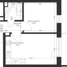 Квартира 44,7 м², 1-комнатная - изображение 2