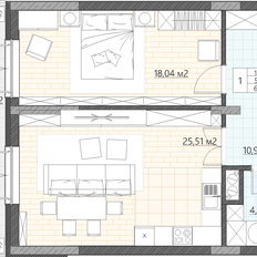 Квартира 67,9 м², 1-комнатные - изображение 2