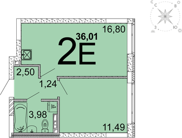 Квартира 36 м², 1-комнатная - изображение 1