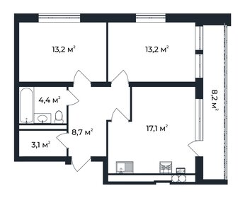 63,8 м², 2-комнатная квартира 9 377 295 ₽ - изображение 17