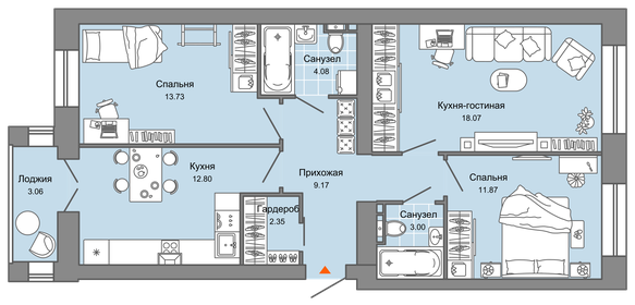 83 м², 3-комнатная квартира 8 603 982 ₽ - изображение 28