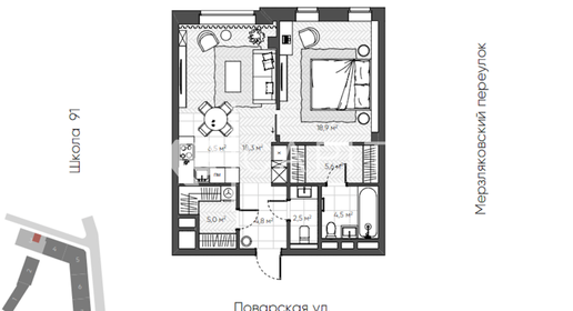 66,1 м², 2-комнатные апартаменты 63 055 000 ₽ - изображение 39