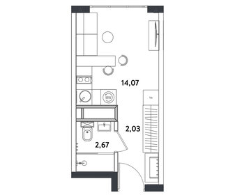 Квартира 19,1 м², студия - изображение 1