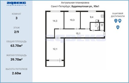 65 м², 3-комнатная квартира 8 700 000 ₽ - изображение 106