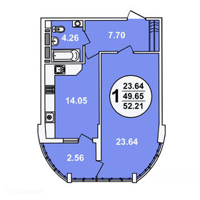 Квартира 52,2 м², 1-комнатная - изображение 1