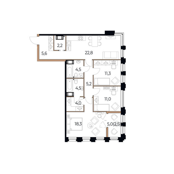 91,9 м², 3-комнатная квартира 16 266 300 ₽ - изображение 51