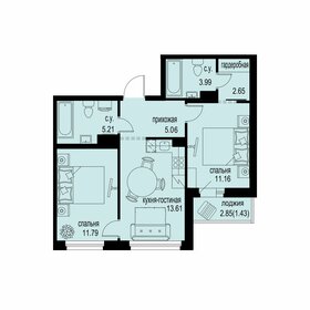 Квартира 54,9 м², 2-комнатная - изображение 1