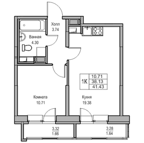 38 м², 1-комнатная квартира 6 650 000 ₽ - изображение 33