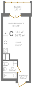 Квартира 26,7 м², студия - изображение 1