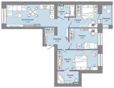 83 м², 4-комнатная квартира 10 133 200 ₽ - изображение 26