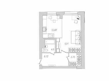 Квартира 46 м², 1-комнатная - изображение 1