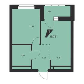 39,1 м², 1-комнатная квартира 5 490 000 ₽ - изображение 24