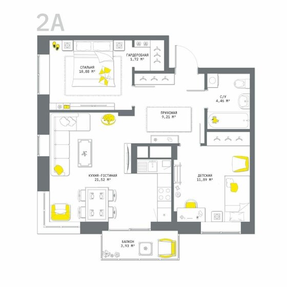 63,6 м², 2-комнатная квартира 9 341 128 ₽ - изображение 1