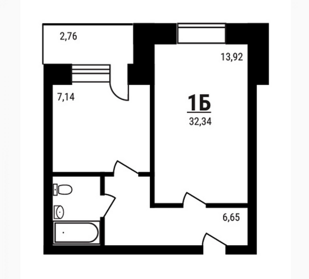 32,3 м², 1-комнатная квартира 4 490 000 ₽ - изображение 1