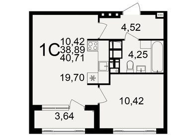 42,3 м², 1-комнатная квартира 5 400 000 ₽ - изображение 90