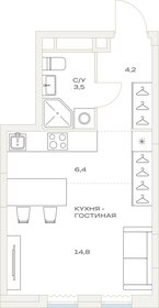 29 м², квартира-студия 8 100 000 ₽ - изображение 72