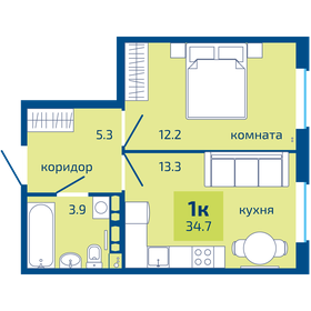 34,7 м², 1-комнатная квартира 3 680 000 ₽ - изображение 17