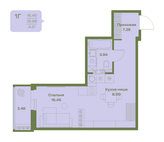 39,1 м², квартира-студия 4 200 000 ₽ - изображение 20