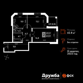 58 м², 1-комнатная квартира 3 054 000 ₽ - изображение 106