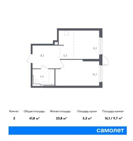 Квартира 41,8 м², 1-комнатные - изображение 1