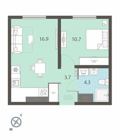 Квартира 35,6 м², 1-комнатная - изображение 1