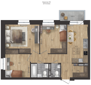 37,1 м², 2-комнатная квартира 4 890 000 ₽ - изображение 121