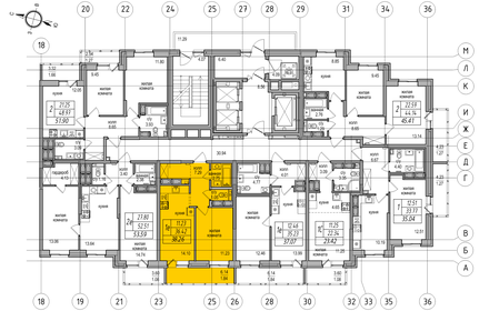 36,3 м², 1-комнатная квартира 7 699 999 ₽ - изображение 80