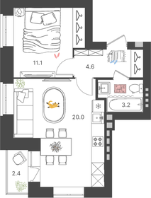 42,4 м², 1-комнатная квартира 4 028 000 ₽ - изображение 99