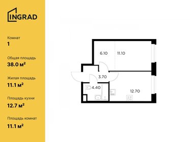 Квартира 38 м², 1-комнатная - изображение 1