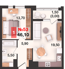 48,8 м², 1-комнатная квартира 7 490 000 ₽ - изображение 54