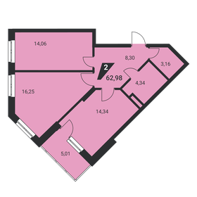 65,1 м², 2-комнатная квартира 9 950 000 ₽ - изображение 79