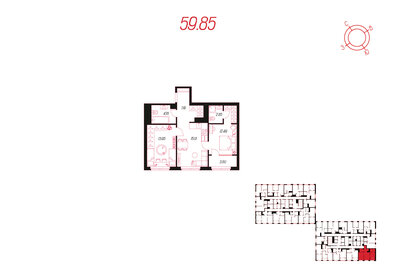 74,9 м², 3-комнатная квартира 6 800 000 ₽ - изображение 41