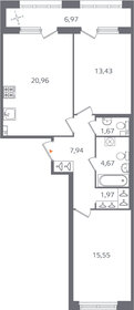 68,2 м², 2-комнатная квартира 19 999 000 ₽ - изображение 55
