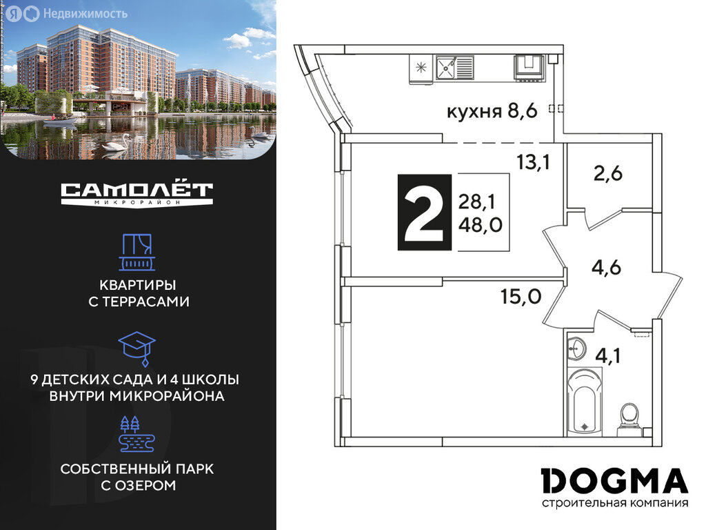 Варианты планировок микрорайон «Самолёт» - планировка 7